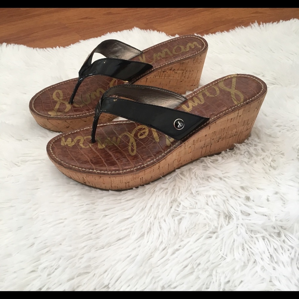 Sam Edelman Romy Cork Wedge Thong Sandals 10M